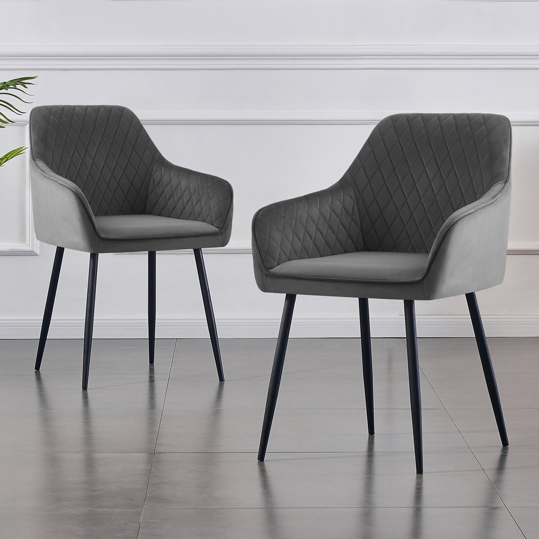 Sexton Upholstered Velvet Arm Dining Chair