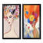Floral Fashion Woman Portrait - ensemble de 2 peintures sur toiles-1397478075-1397478073