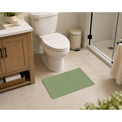 Tapis de toilette rectangulaire antidérapant à chevrons