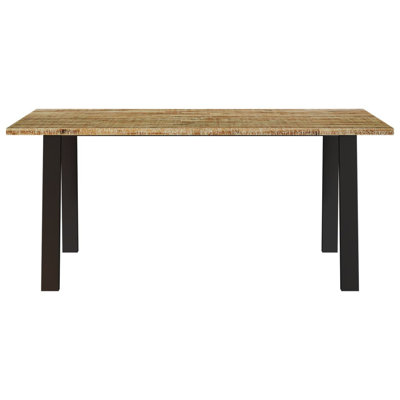 Salal Acacia Solid Wood Top Metal Base Dining Table