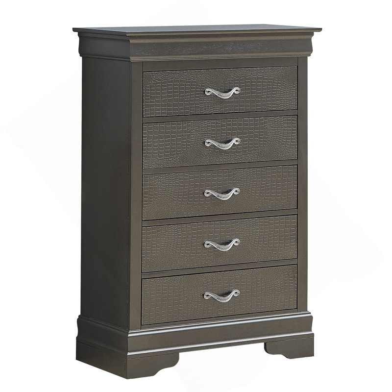 Sleek Transitional Metal Black Chest