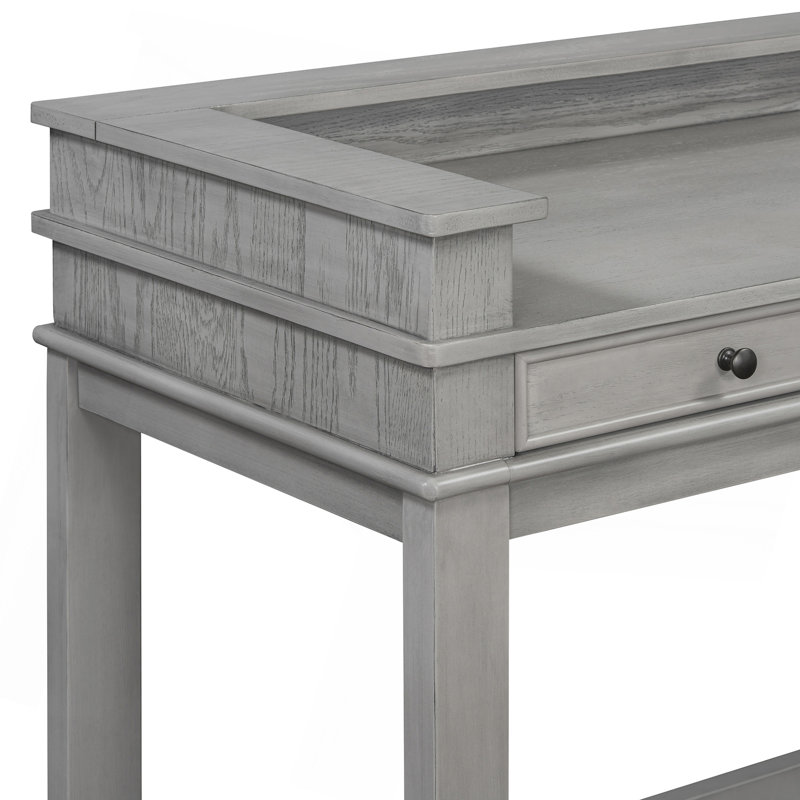 Ensemble de table de salle à manger 4 pièces pour 3 personnes, ensemble de table de cuisine et chaises avec 3 tiroirs de rangement, idéal pour les petits espaces (gris clair)