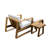 Wood Outdoor Lounging Solution - Chair, & Compact Side Table - Cushions For Long-Term Sun Exposure Comfort Fabric-1574942520