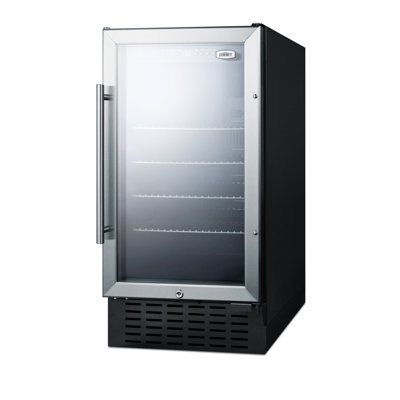 Summit Appliance 17.75'' W Convertible 108 Cans (12 oz.) 2.7 Cubic Feet Beverage Cooler with Reversible Glass Door
