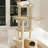 55.5" Whispering Hollow Cat Tree with 3 Scratchers and 5 Perches, Woven Wood & Modern Design for Multi-Cat Households