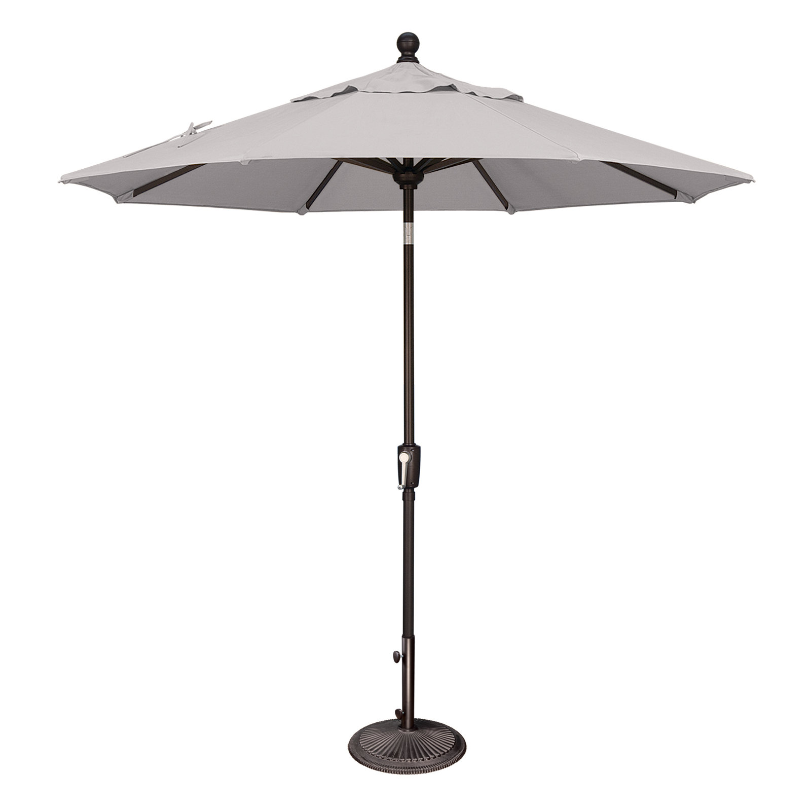 Launceston Market Umbrella, Black, Cast Silver Sunbrella, 96" H x 90" W x 90" D