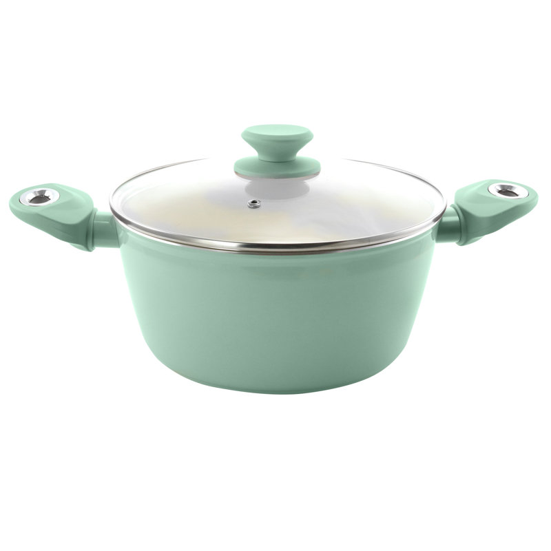 Mint Green Non-stick Aluminum 7-Piece Cookware Set