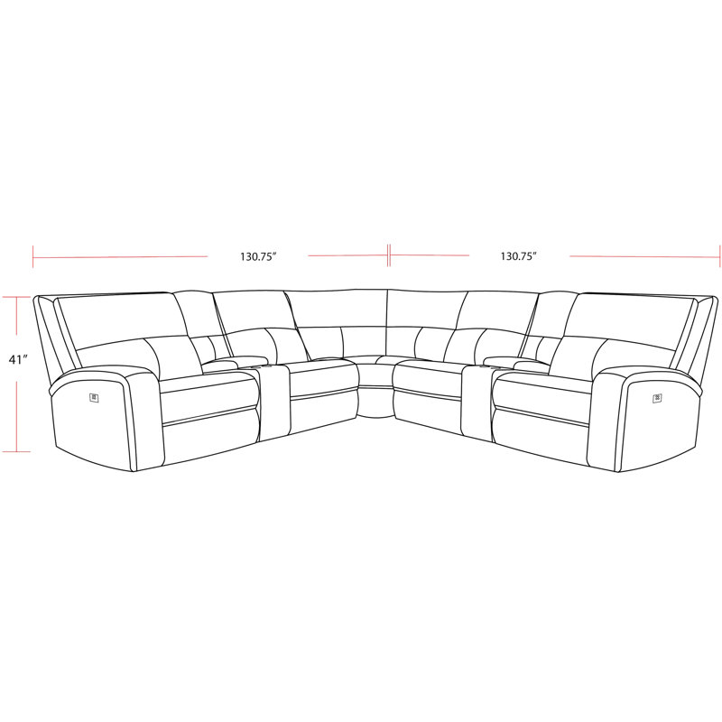 7 Piece Modular Power Reclining Sectional With Power Adjustable Headrests