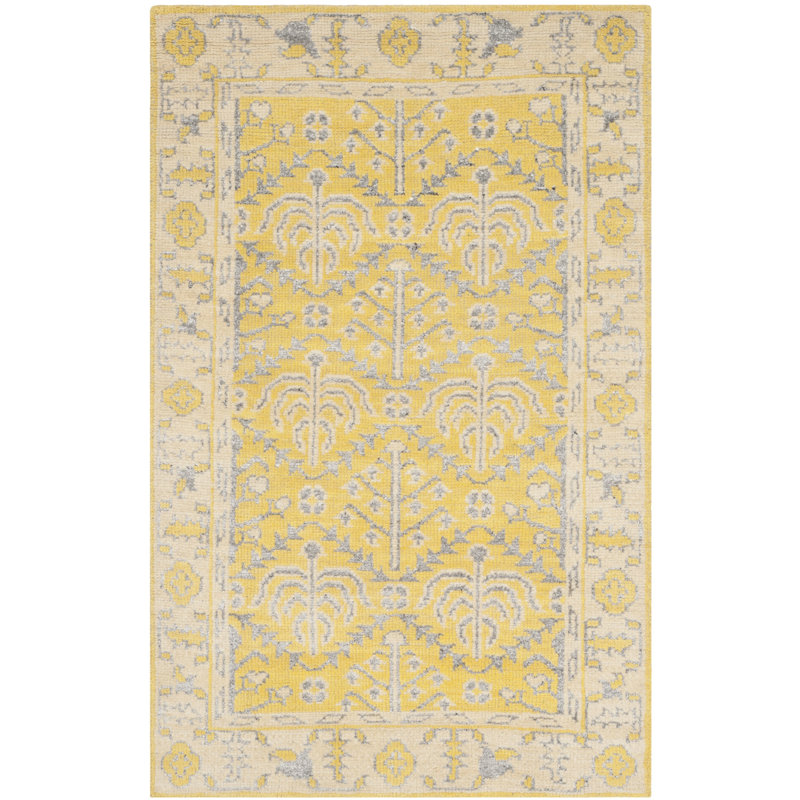 Tapis oriental en laine / viscose / coton noué à la main Brownsburg Stone Wash, Rectangle 8 pi x 10 pi
