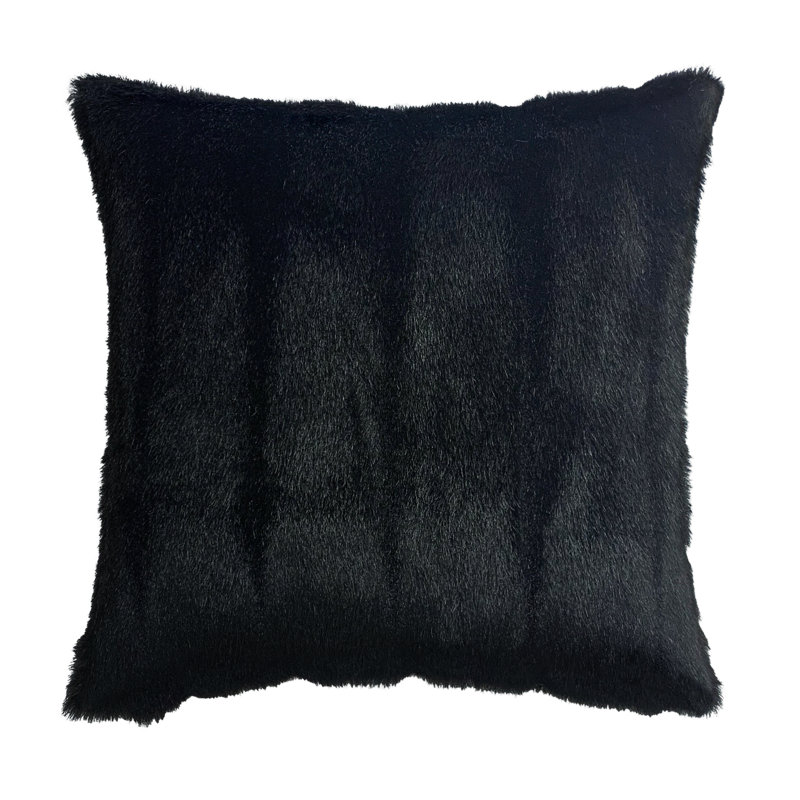 Animal Print Feather Reversible, Black, 24" x 24"