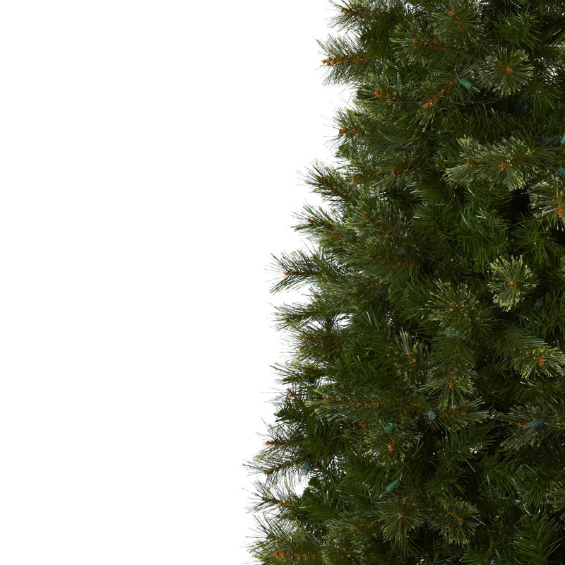 Arbre de noël artificiel pin vert 7,5 pi avec 400 lumières claires presque natural cashmere