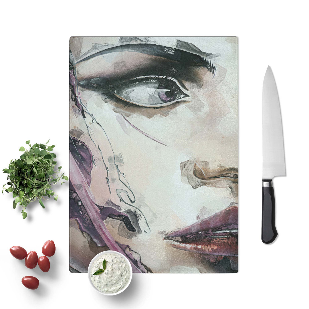 Tempered Glass The Urban Woman in Abstract Chopping Board
