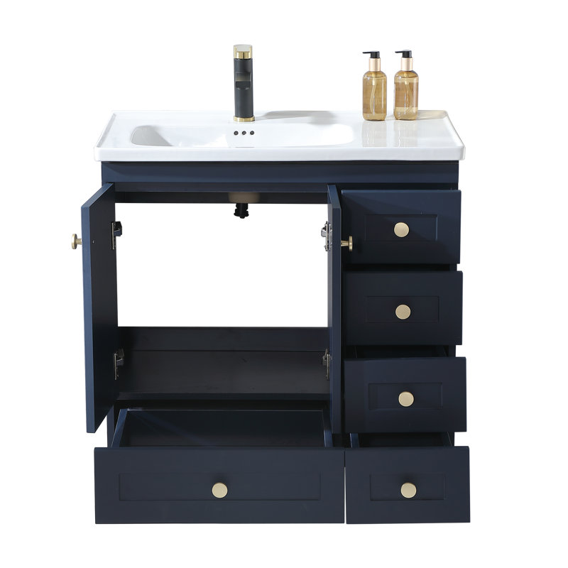 Ensemble de meuble-lavabo simple 32 po bleu