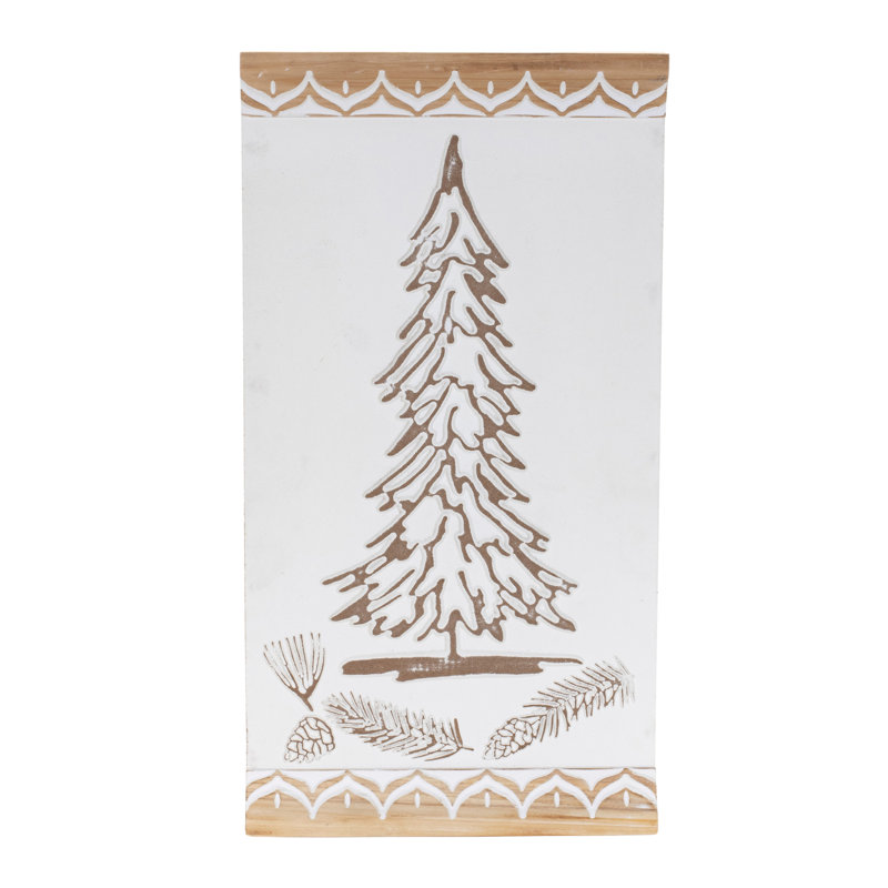 Art mural pin sculpté en bois H 19 po