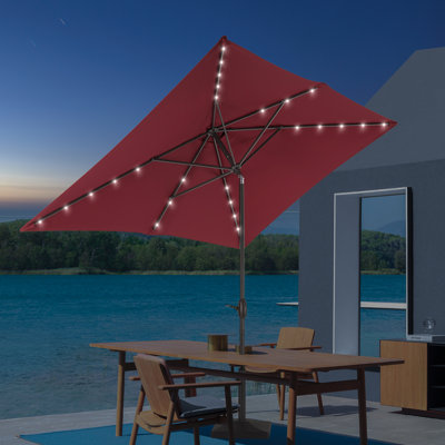 Sayaf 9' x 6' Lighted Market Umbrella