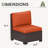 2-Person Armless Outdoor Seating Group With Cushions-569656758