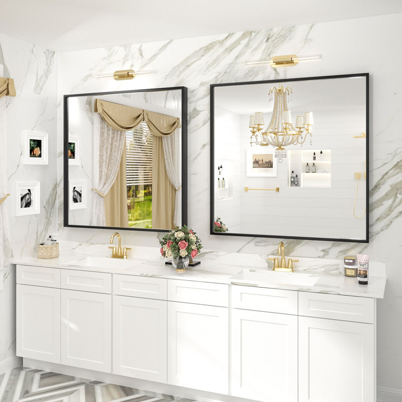 Miroir mural Amara, 36 po x 36 po, Matte Black