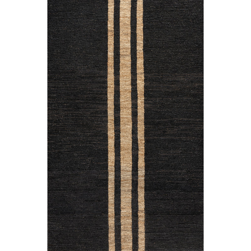 Tapis noir / naturel Amandus Rustic Farmhouse, Rectangle de 5 pi x 8 pi