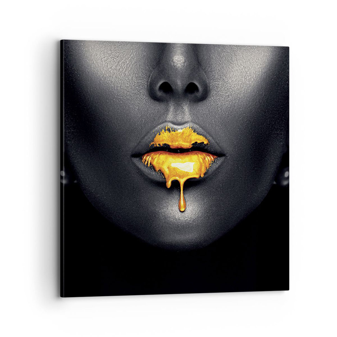 Leinwandbild Gold Mouth Black