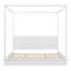 King Size Wood LED Canopy Bed ,Canopy Platform bed With Support Slats, No Box Spring Needed, White