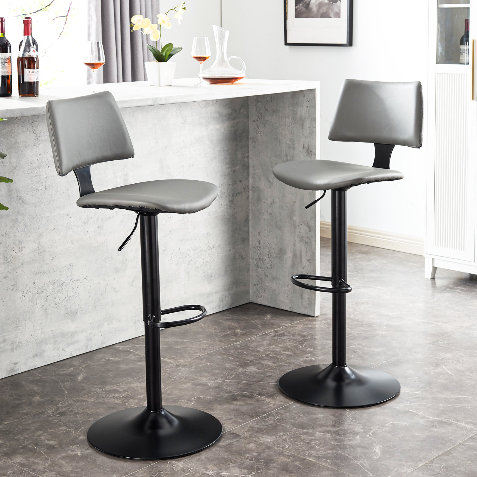 Guttenberg adjustable height discount swivel bar stool