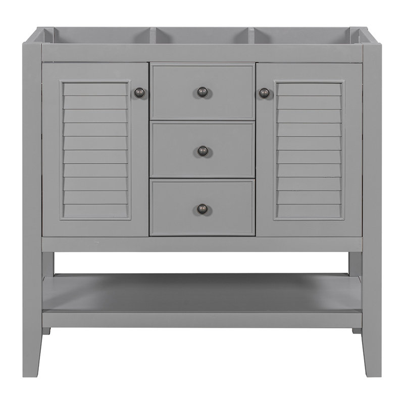 Ensemble de meuble-lavabo simple 35,01 po avec plateau Alvera, Gris
