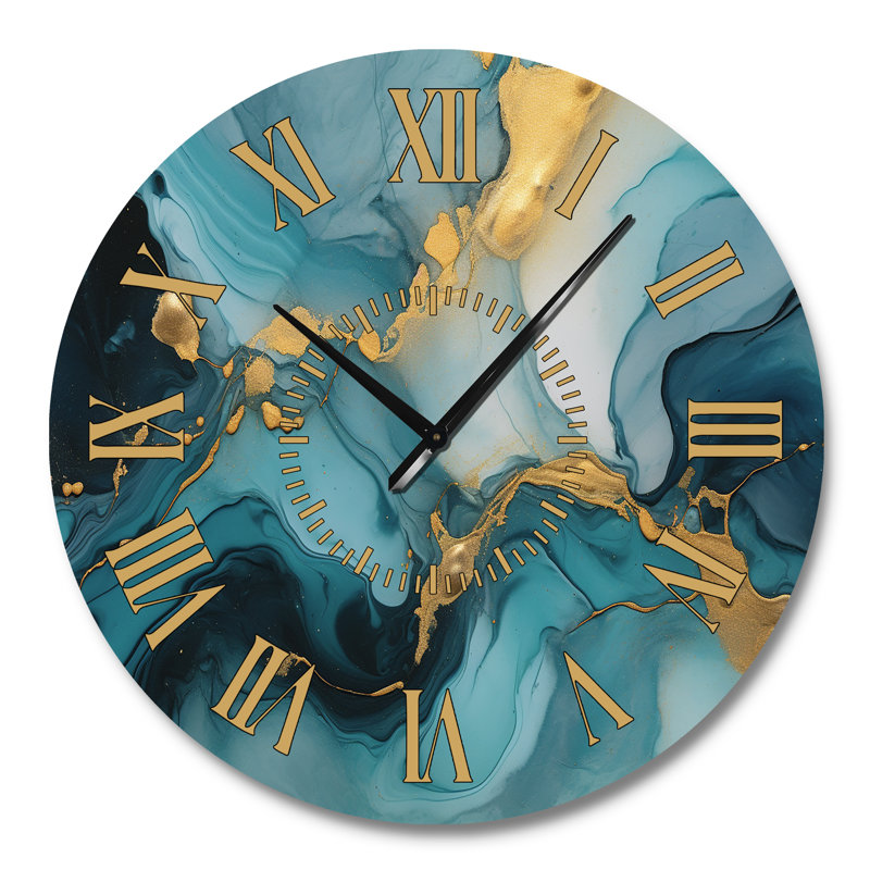 Horloge murale turquoise, Grand