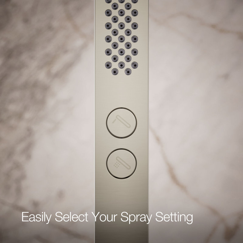 Shift + Square Two-Function Handshower, Multi-Function Handheld Shower Head, 1.75 GPM, Vibrant Brushed Nickel, Square