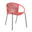Chaise de salle à manger intérieure / extérieure empilable en acier avec corde rouge brique - ensemble de 2