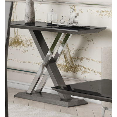 Jeromy 110cm Glass Top Console Table
