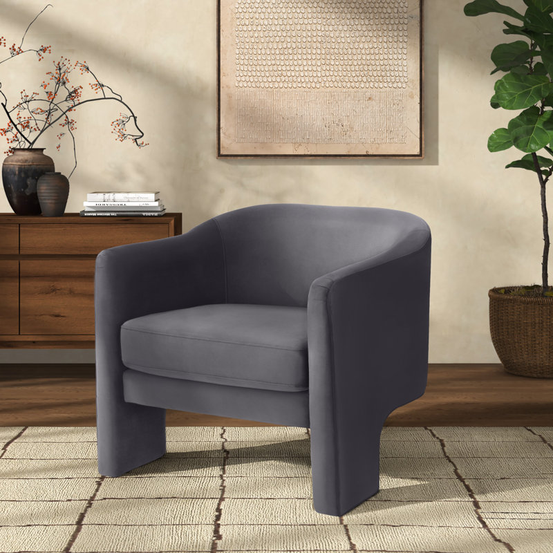 Fauteuil l 30,3 po Upland, Velours gris foncé