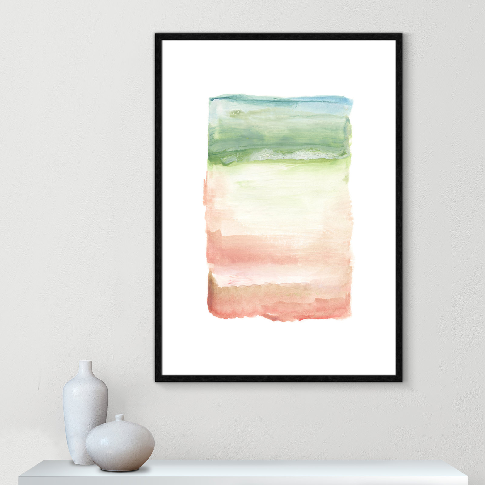 Nabi "Skye I" Print, 41.5" H x 29.5" W x 0.75" D, Black Framed Paper