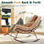 Chaise berçante d'extérieur surdimensionnée de 39 po avec coussin épais de 6,8 po Arusha Antilles-653684456