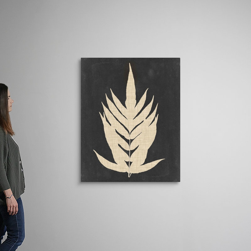 Linen Fern II, art mural sur toile, H 45 po x l 36 po x P 1,25 po, Toile tendue