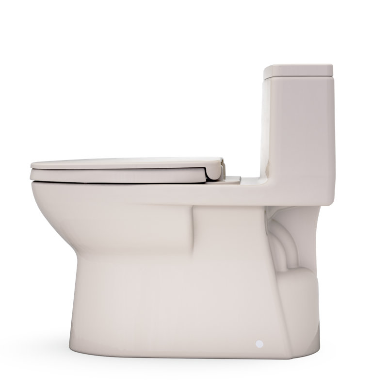 TOTO Redington One-Piece Elongated 1.28 GPF WASHLET+ and Auto Flush Ready Universal Height Toilet with CEFIONTECT and SS124 SoftClose Seat, Bone - MS672124CEFG#03