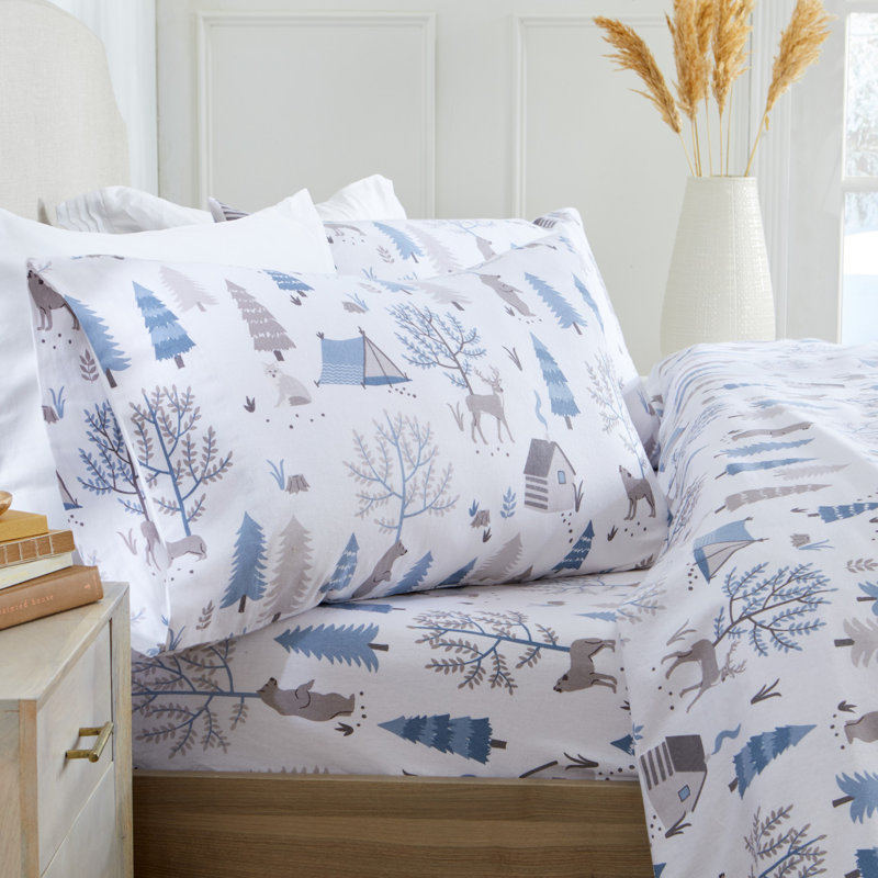 Flannel Geometric Sheet Set, Queen Sheet Set
