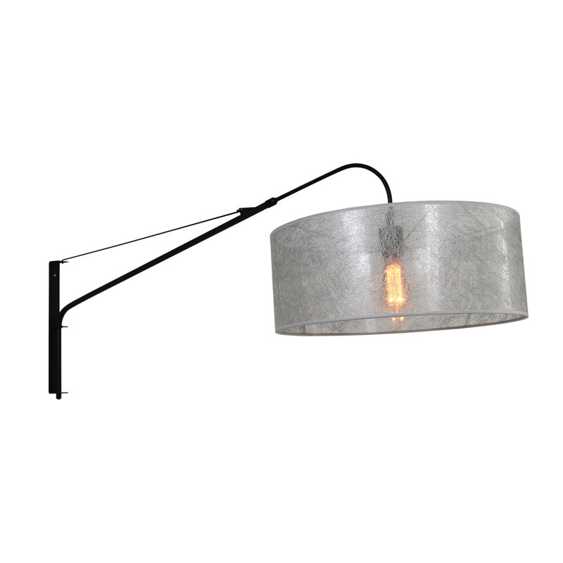 Owings Swing Arm Sconce, Black, Steel