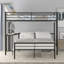 Space-saving Twin Over Full Metal Bunk Bed With Integrated Desk, Modern Design
