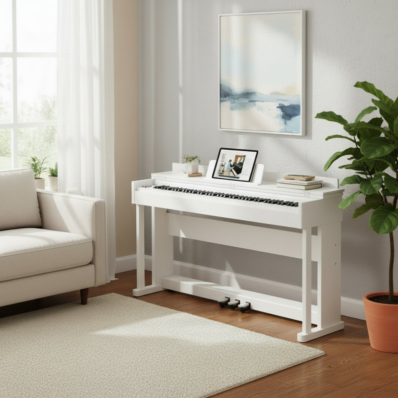 Ensemble d'instruments de musique en bois, Blanc