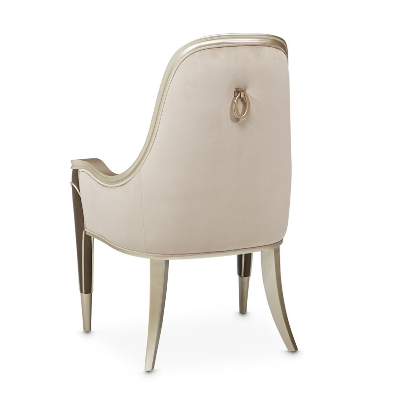 Villa Cherie Tufted Dining Arm Chair, Hazelnut