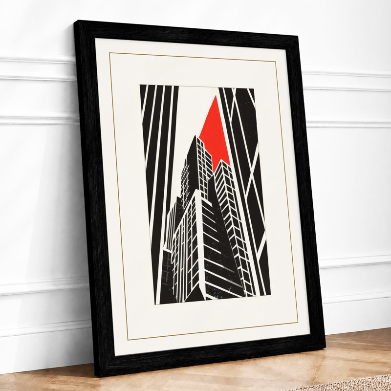 Ascending Tower Industrial - Framed Print, Black, A4 - 29.7 x 21.0 cm