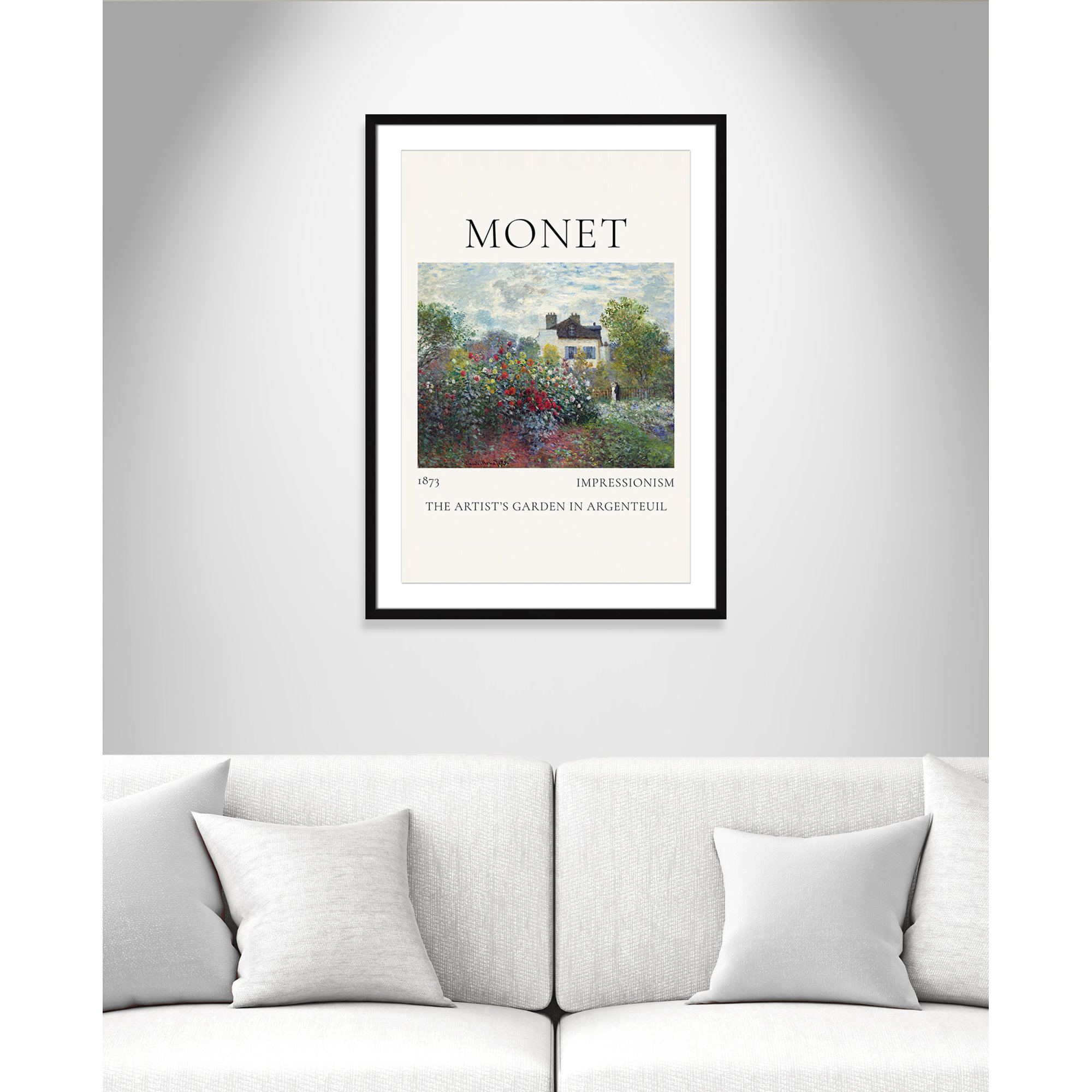 Artists Garden in Argenteuil Print by Claude Monet, 35.5" H x 25.5" W x 1.25" D, Yes, Black Single Picture Frame