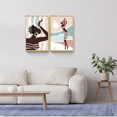 «Dancing Black Girl Modern», ensemble de 2 reproductions de photos sur toile