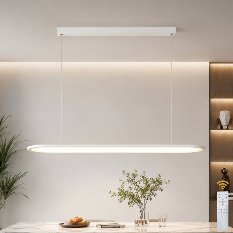 1 - Light Modern Linear LED Dimmable Pendant Light with Remote Control
