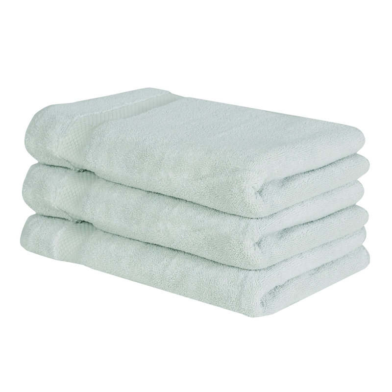 Splash 100% Cotton Zero Twist Hand Towel Set, 550 GSM Soft Absorbent Hand Towels for Bathroom, Spa & Daily Use, OEKO-TEX Certified, 3 Pack, Blue