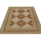 Distressed Hand Knotted Wool Area Rug