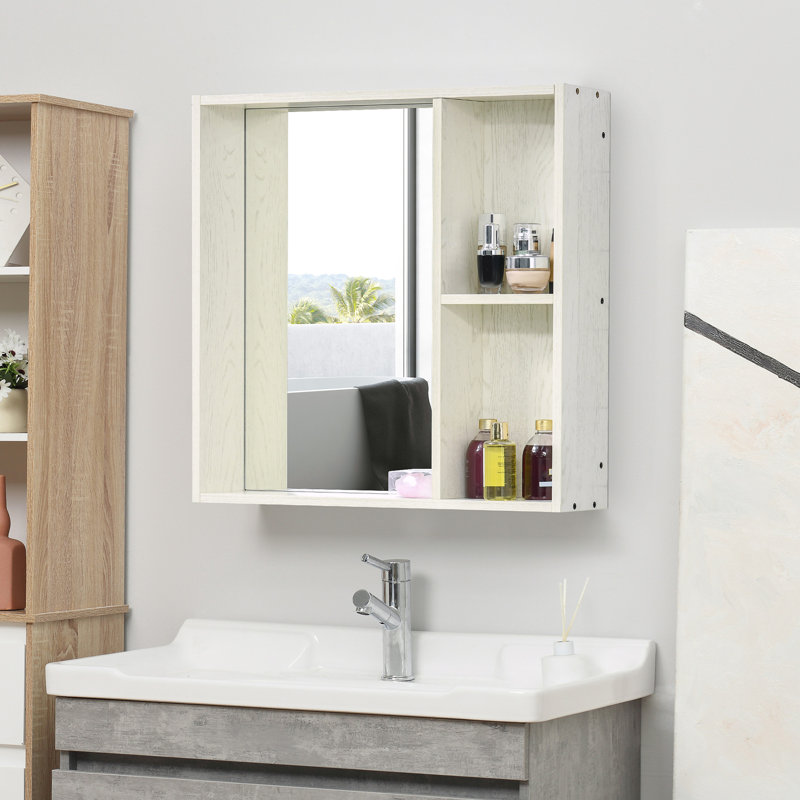 Armoire à pharmacie avec miroir 31,5 "x 25,5" Kleankin, H 25,5 po x l 31,5 po x P 6 po