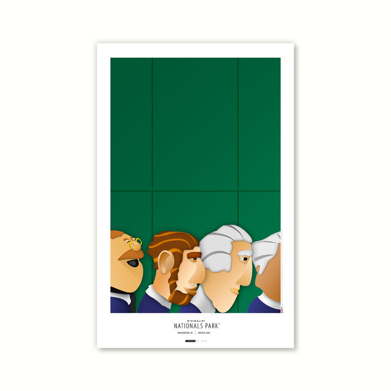 «Minimalist Nationals Park» par S. Preston, impression sur toile non encadrée