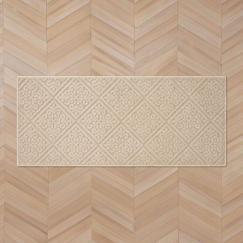 Laura Ashley Austell Solid Hi-Low Tufted Rugs, Beige, Rectangle 2'2" x 3'9"/Runner 2'2" x 5'