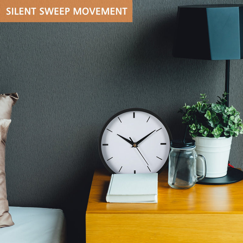 Horloge murale en acier inoxydable pour le salon de la chambre à coucher noir